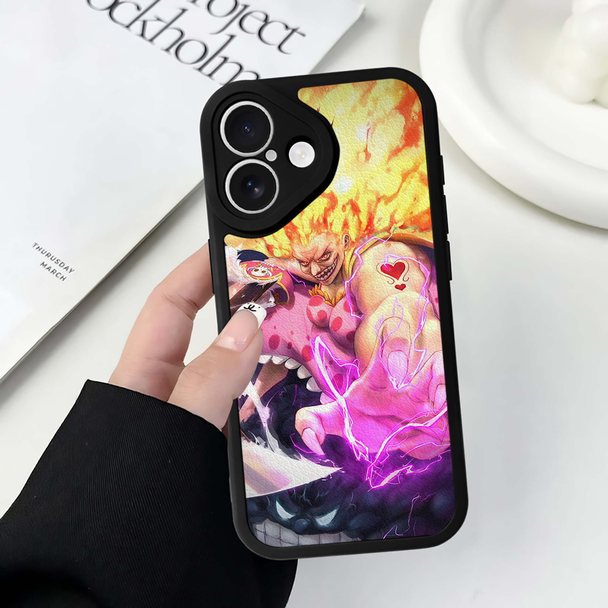 （画像用） ワンピース ONE PIECE 【iPhone 16シリーズ対応】シリコンスマホケース（レザー調） 材質：シリコン